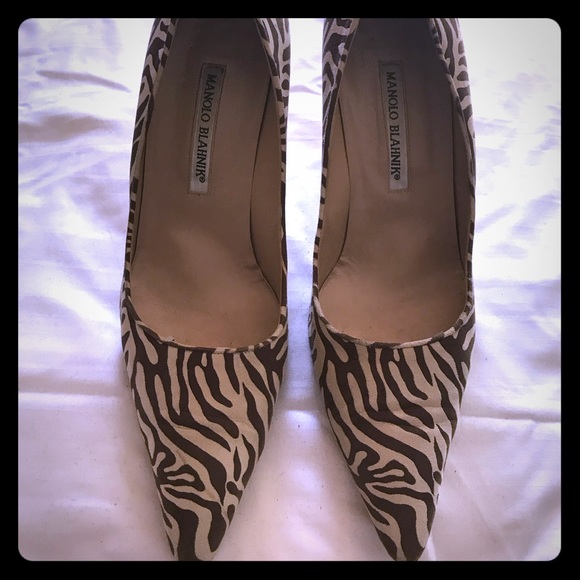 manolo blahnik zebra pumps